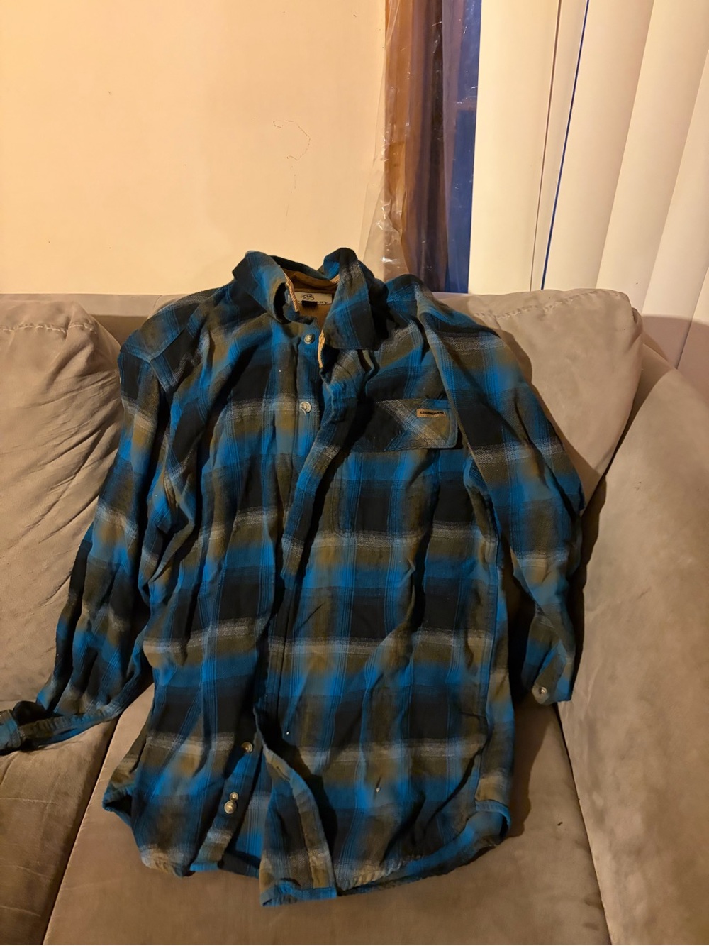 Legendary Whitetails Blue and Black Plaid Button-Down Shirt